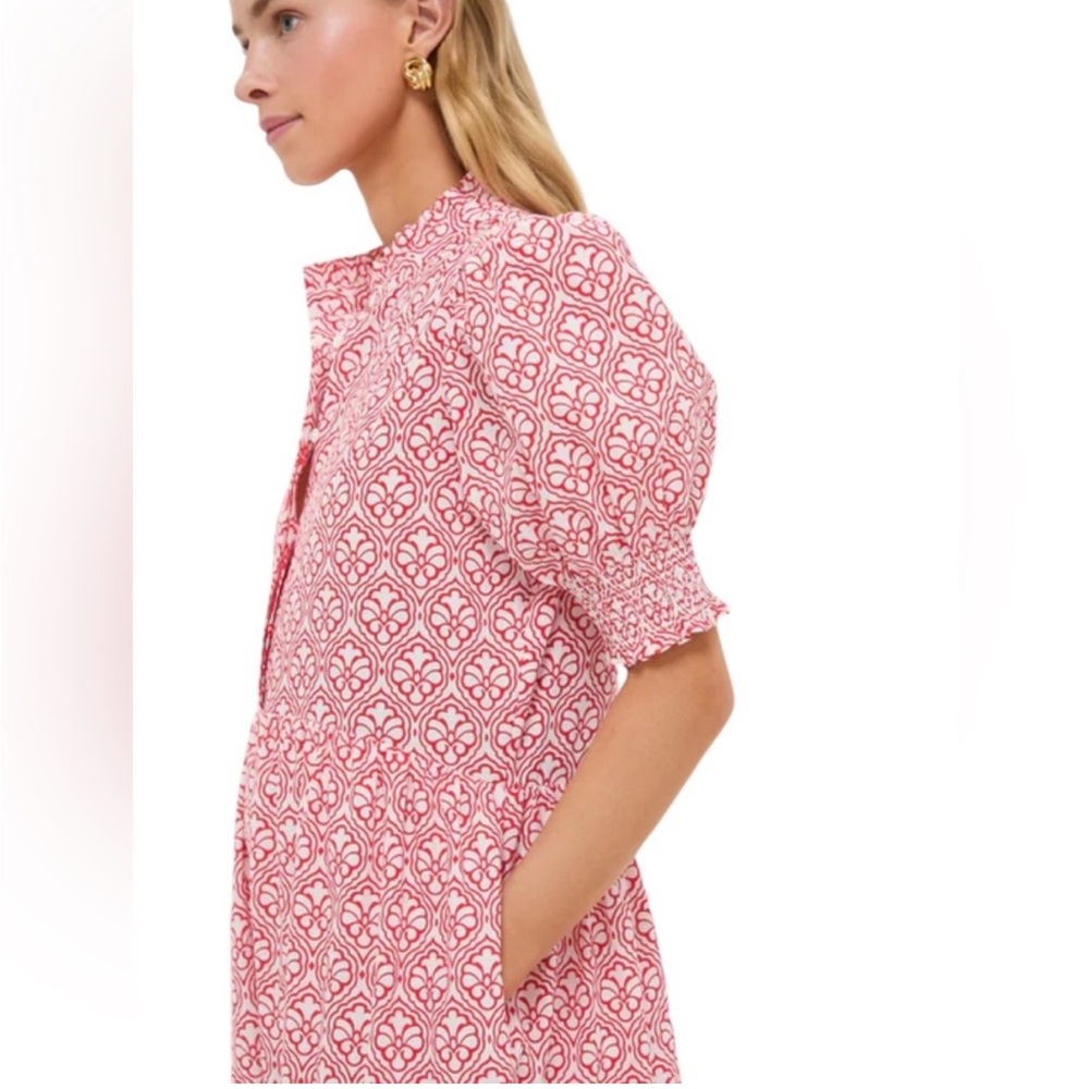 HYACINTH HOUSE Red & White Quatrefoil Bennett Maxi Dress Size SMALL NWT